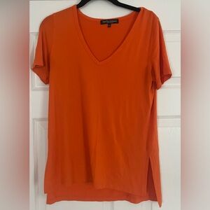 Vibrant Orange V-Neck Tee